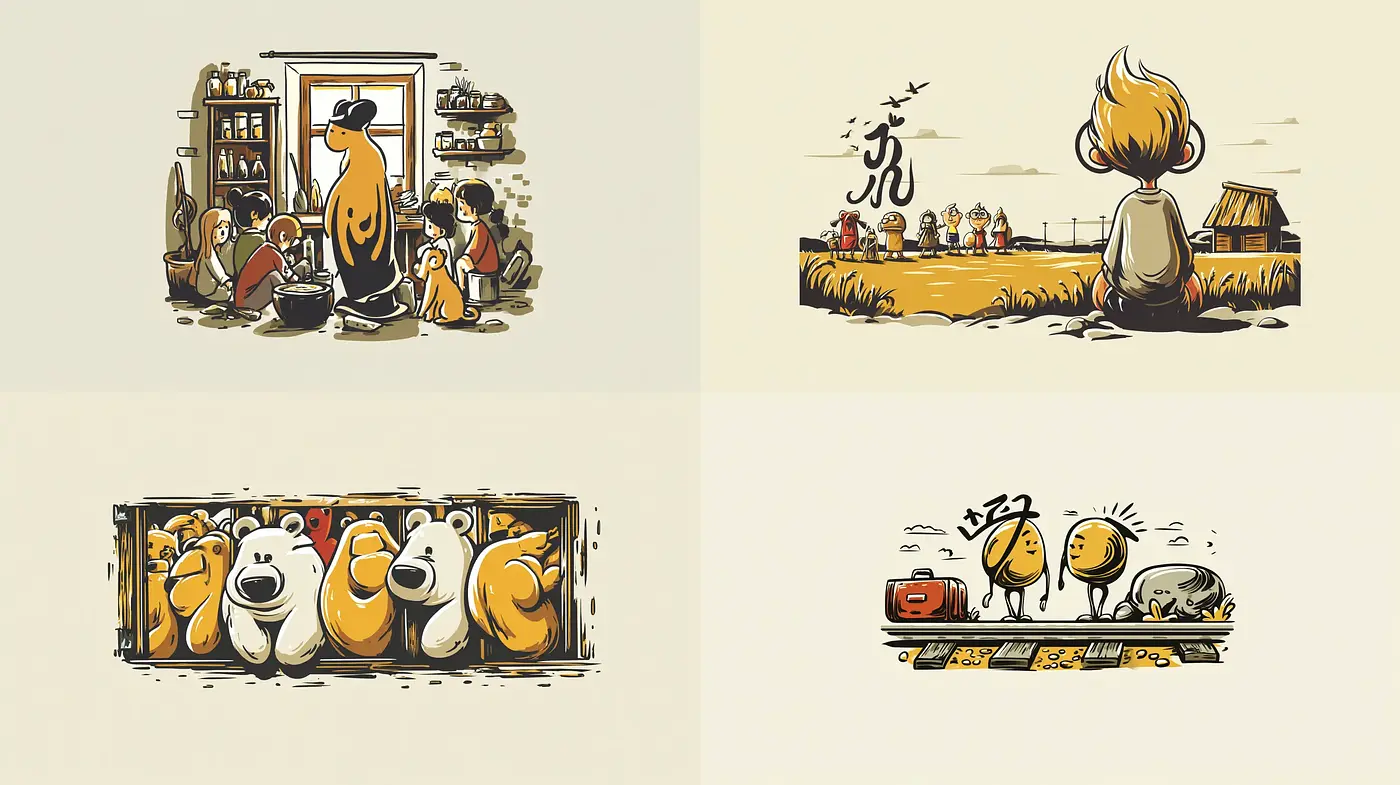 Vibrant and Playful Storytelling Illustrations with a Contemporary Touch - Midjourney sref style