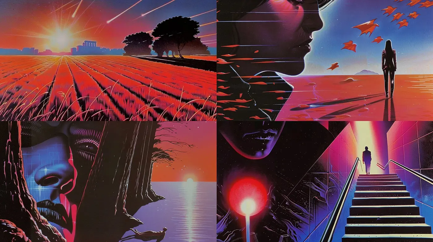 Synthwave Reverie: A Homage to Retrofuturistic Nostalgia - Midjourney sref style
