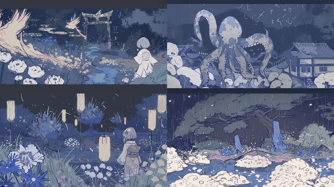 Whimsical Fantasy with Ethereal Elements in a Dreamlike Unison - Midjourney sref style