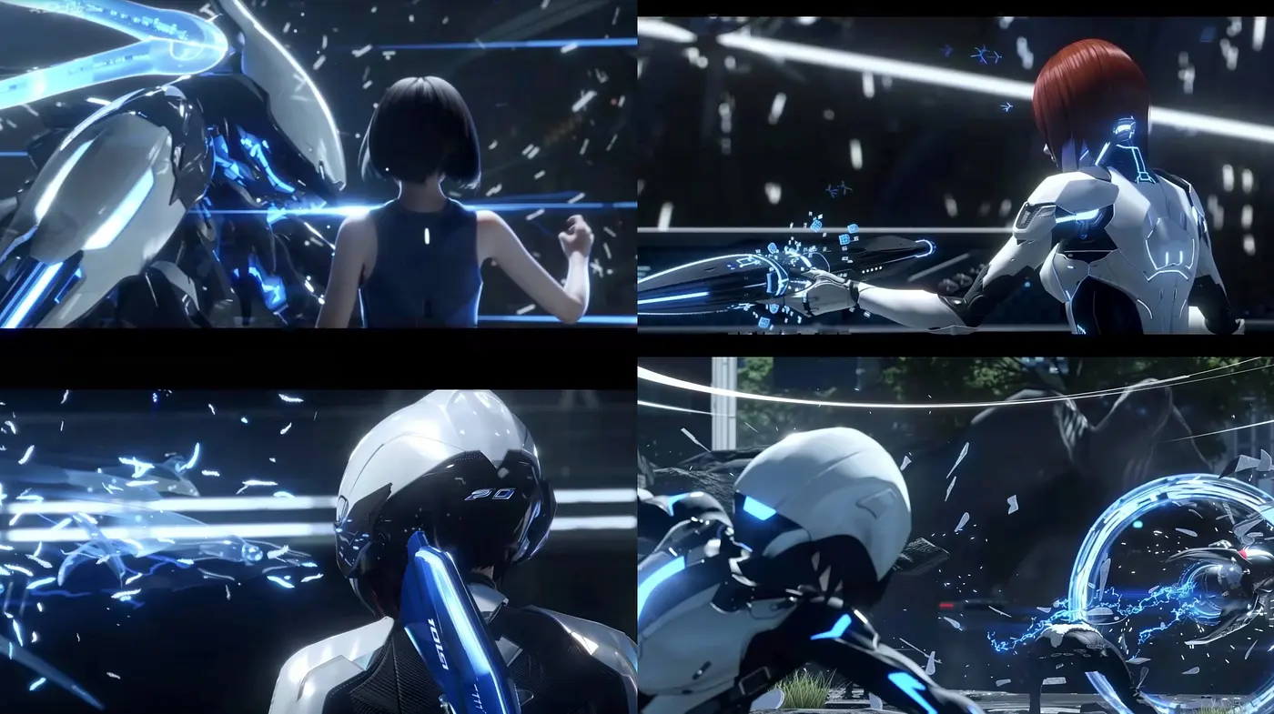Luminous Cybernetic Synthesis: An Ode to Futuristic Anime Aesthetics - Midjourney sref style