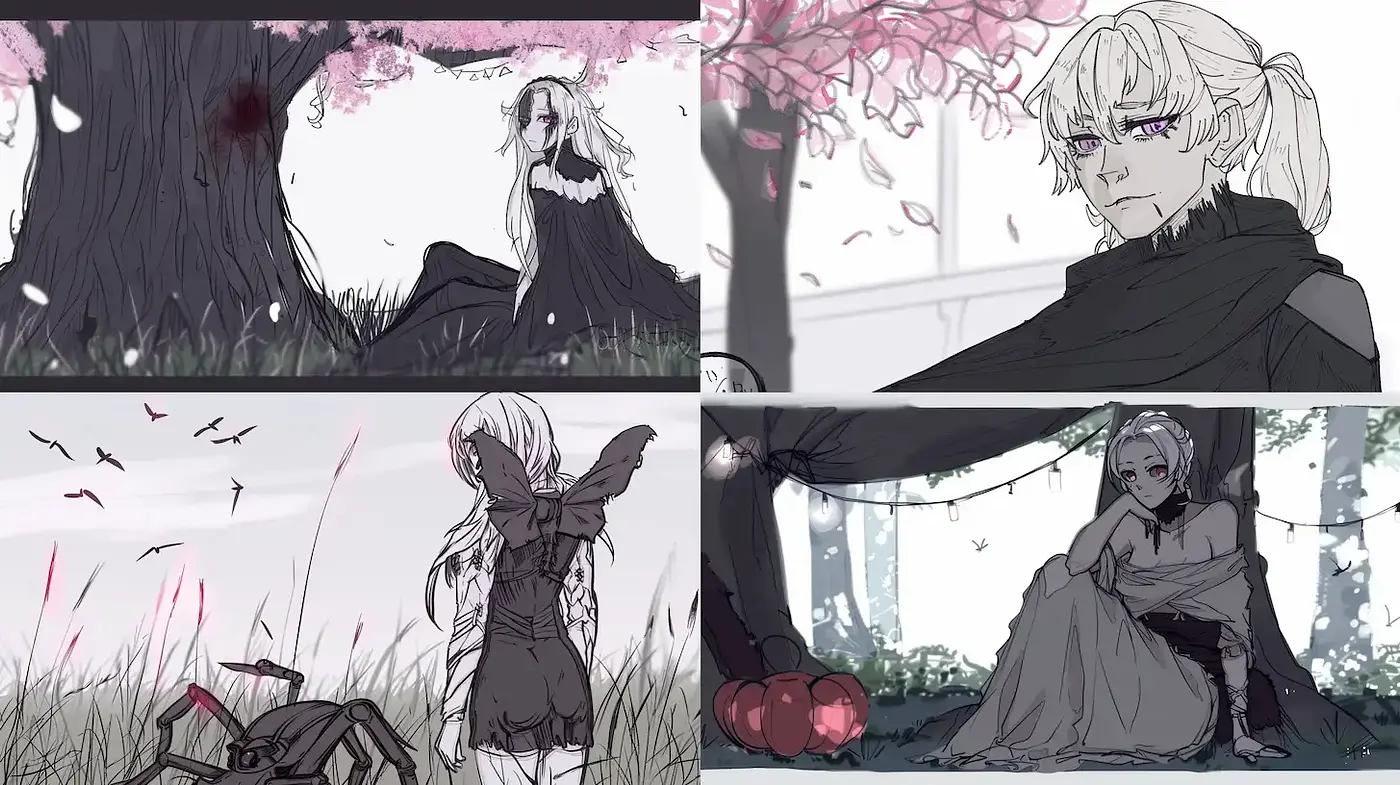 Ethereal and Melancholic Aesthetic with Natural Elements - Midjourney sref style