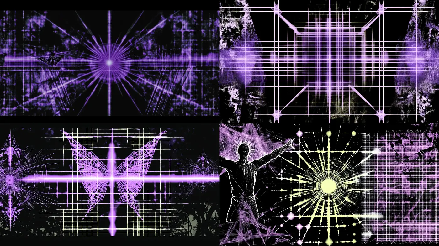 Futuristic Neon Gridscape with Abstract Symmetry - Midjourney sref style