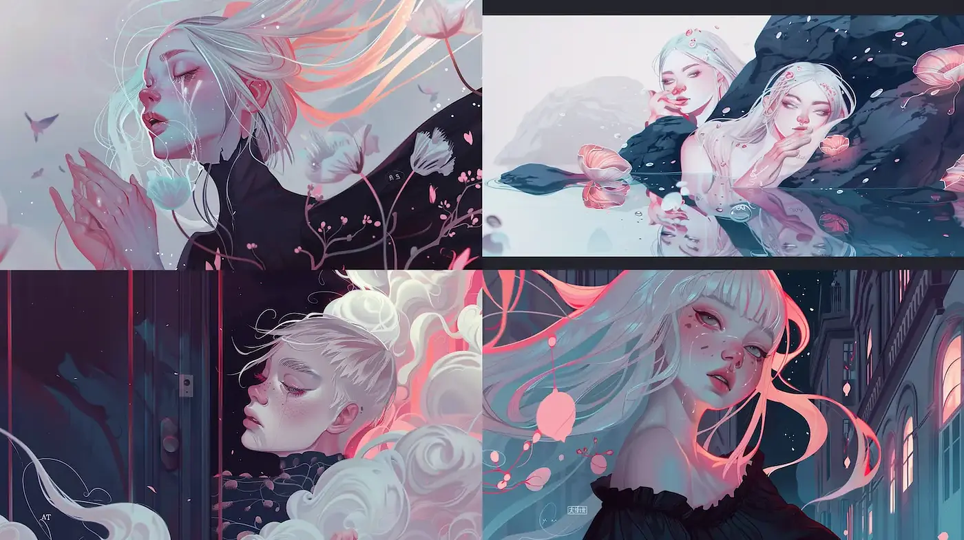 Ethereal and Dreamlike Illustrations with a Soothing Aesthetic - Midjourney sref style