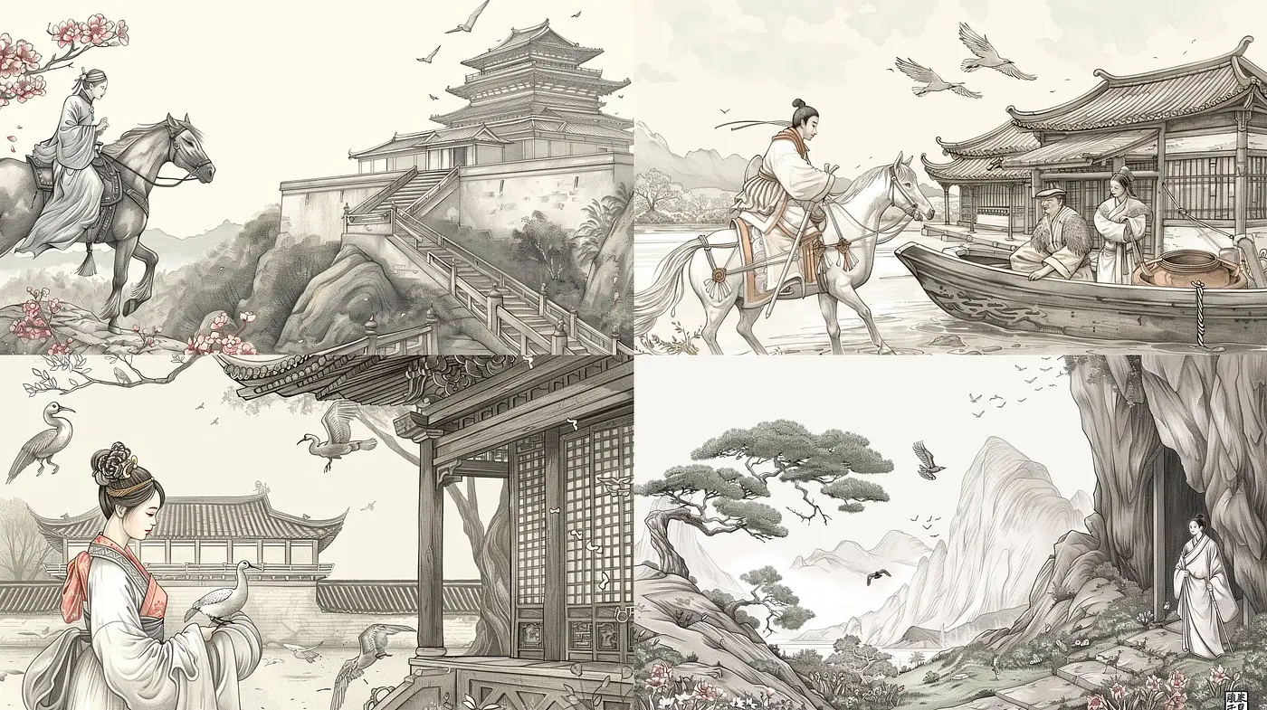 Ethereal Ink Wash Dreamscapes: Homage to Traditional Asian Artistry - Midjourney sref style