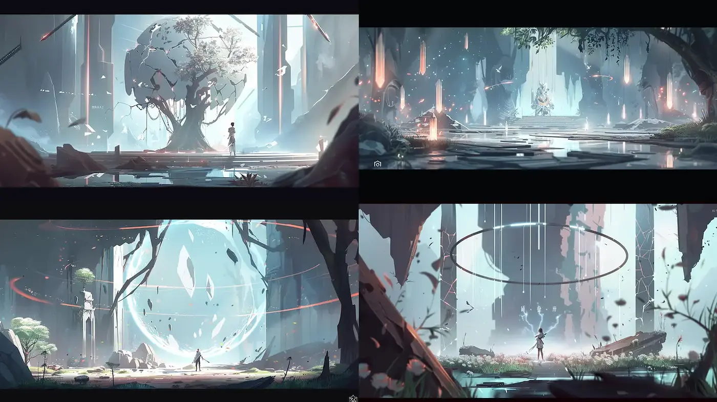 Futuristic Landscapes with Ethereal, Dreamlike Quality - Midjourney sref style