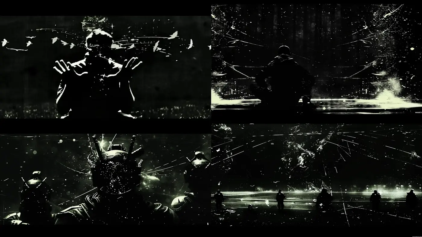 Shadows and Silhouettes: A Nocturnal Exploration in Monochrome - Midjourney sref style