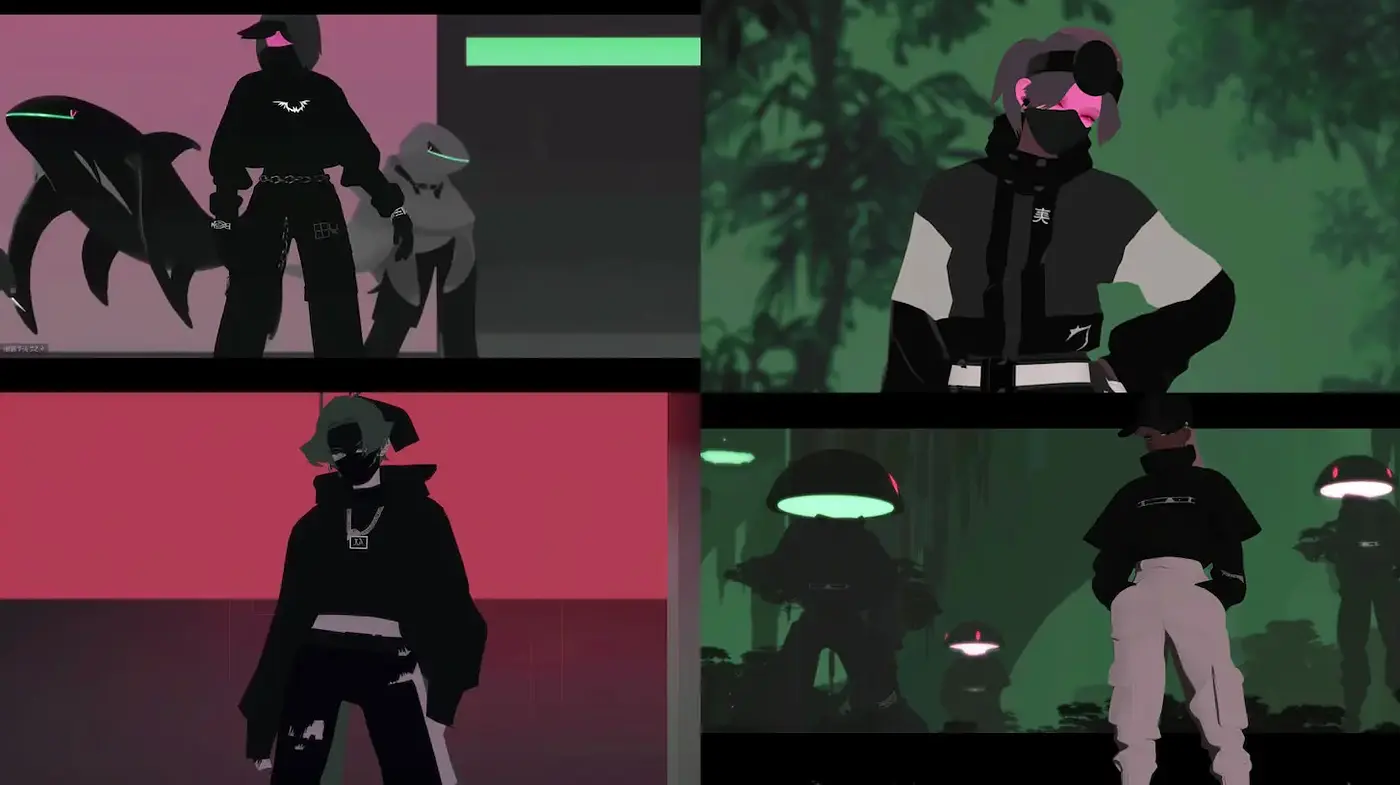 Futuristic Urban Aesthetic with a Neon Color Scheme - Midjourney sref style