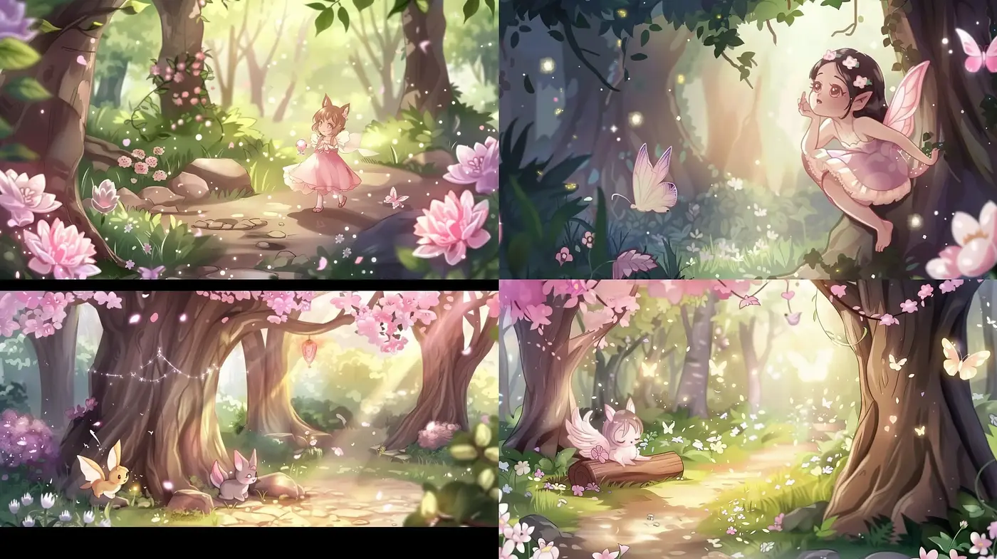 Enchanted Forest Whimsy: A Fairytale Watercolor Fusion - Midjourney sref style