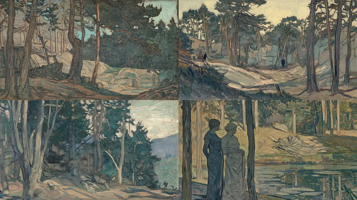 Serene Twilight of Post-Impressionist Landscapes - Midjourney sref style