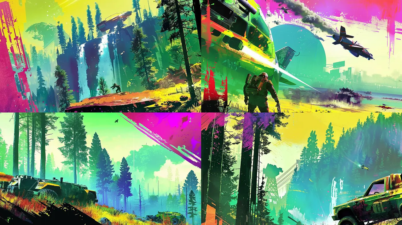 Synthesized Vibrance of Neo-expressionist Dreamscape - Midjourney sref style