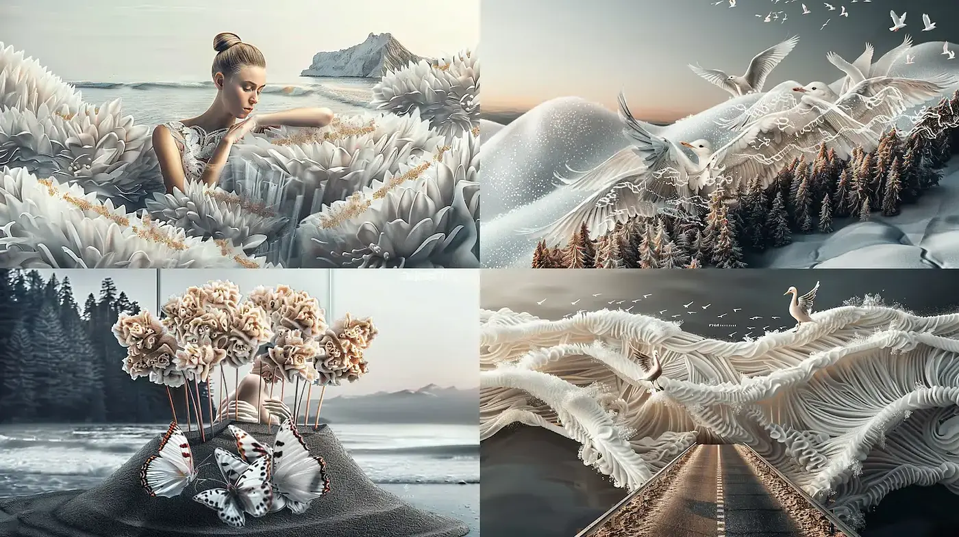 Ethereal and Textural Dreamscape Inspired by Nature - Midjourney sref style