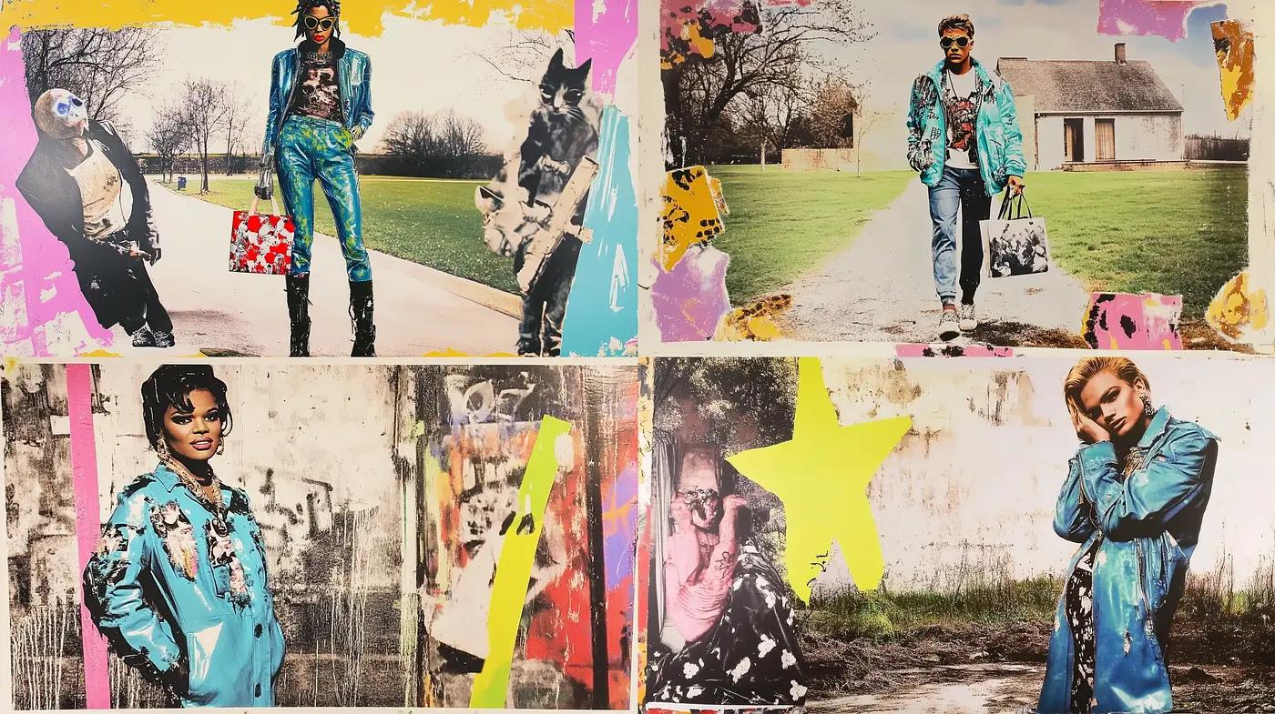 Eclectic Collage of Retro and Street Art Aesthetics - Midjourney sref style