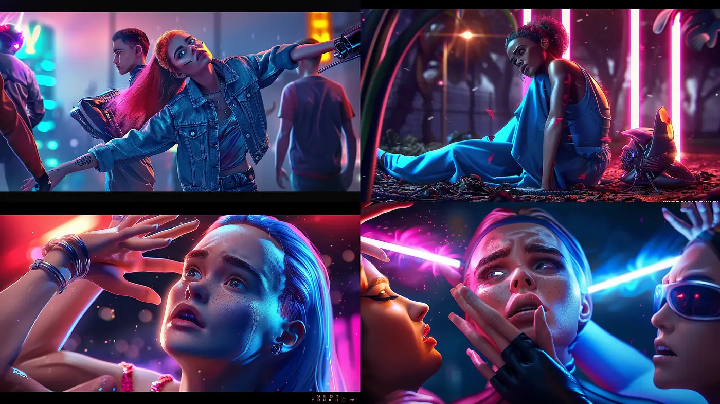 Neon-Noir Synthwave Fusion - Midjourney sref style