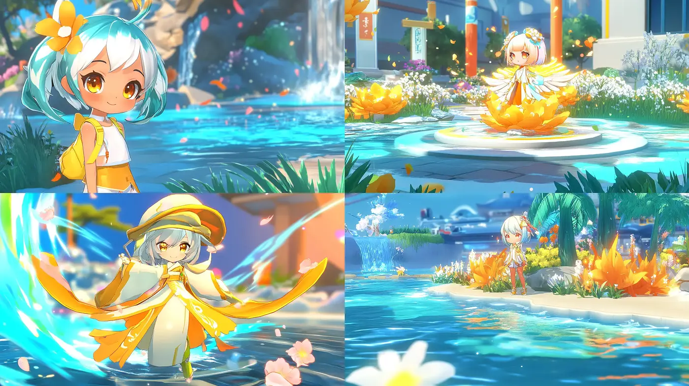 Luminous Anime-Inspired Fantasy Worlds with Ethereal Environments - Midjourney sref style