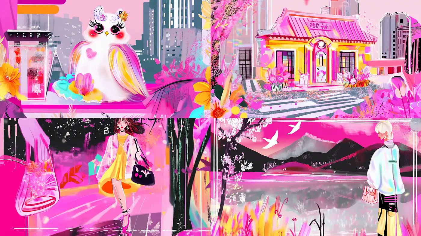 Vibrant Dreamscape Fusion with a Whimsical Pop Art Twist - Midjourney sref style