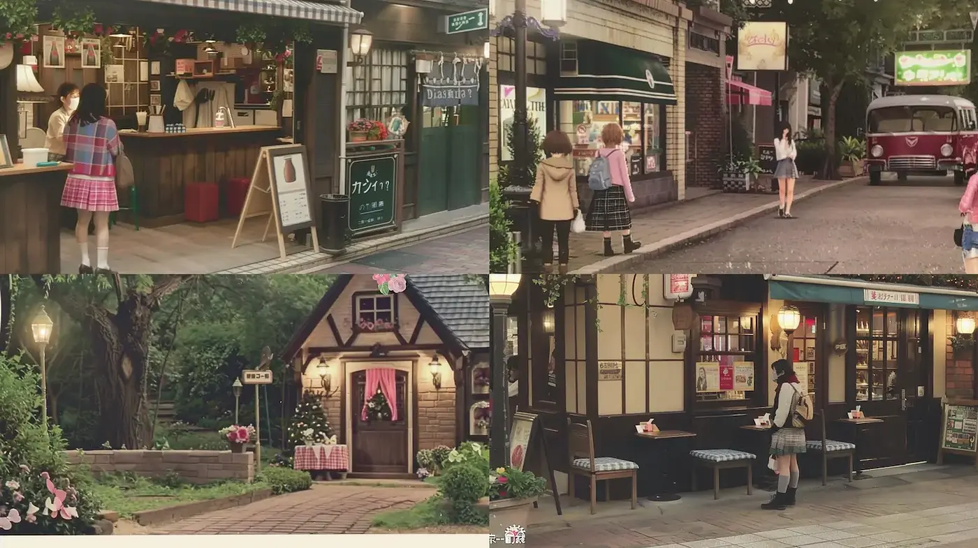 Charming and Nostalgic Urban Aesthetic with Whimsical Elements - Midjourney sref style