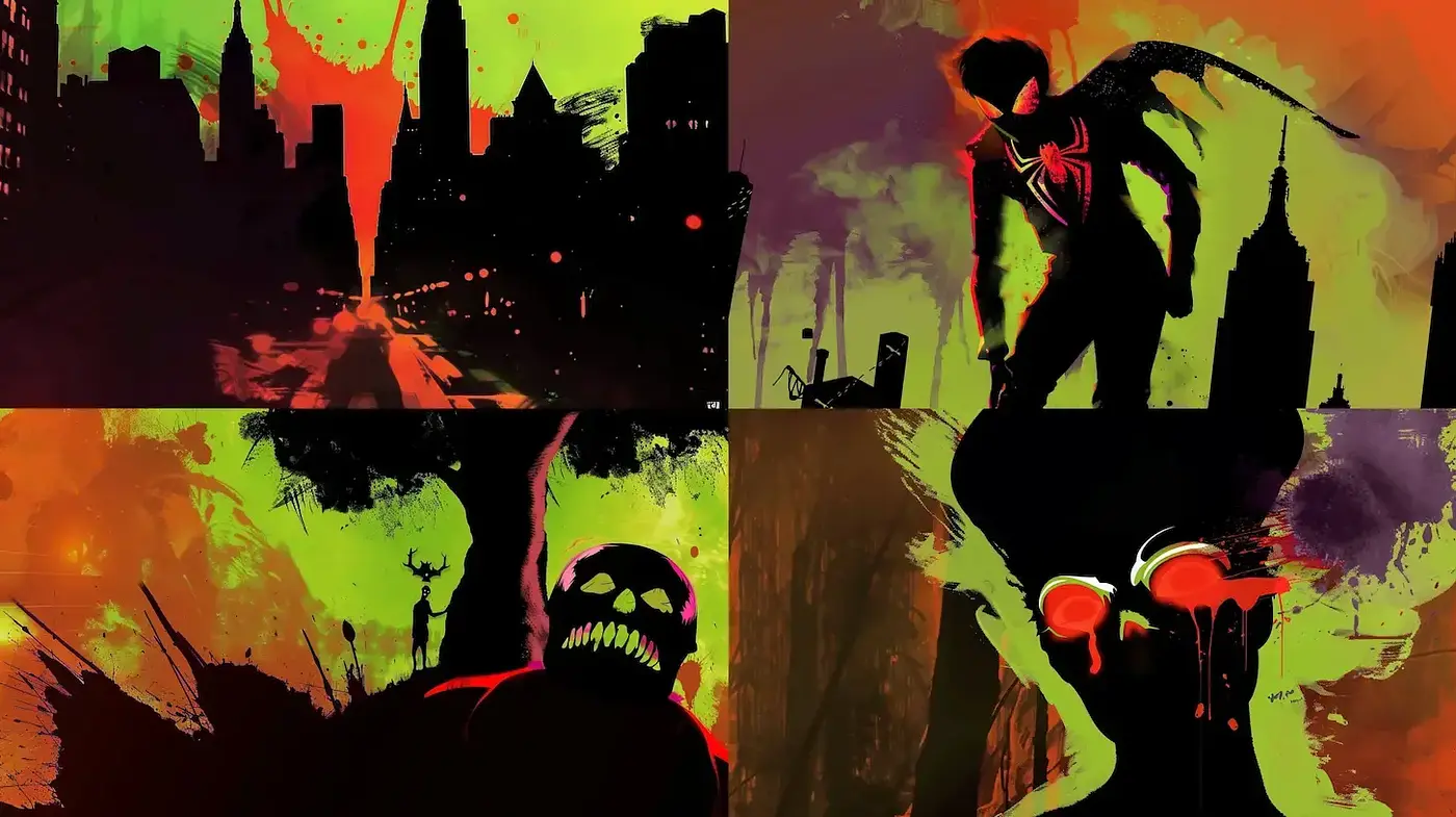 Expressive Urban Fantasy with Bold Color and Dramatic Lighting - Midjourney sref style