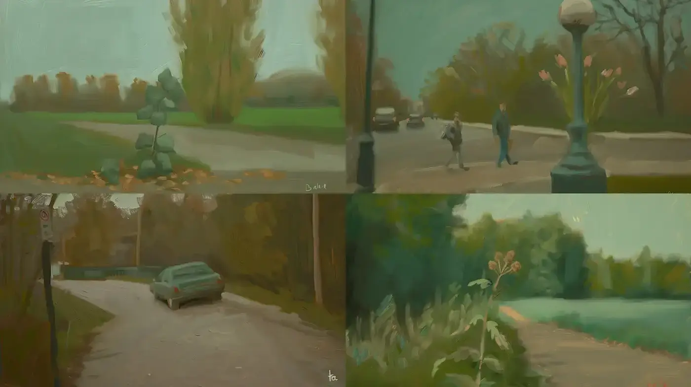 Contemporary Impressionism with a Nostalgic Touch - Midjourney sref style