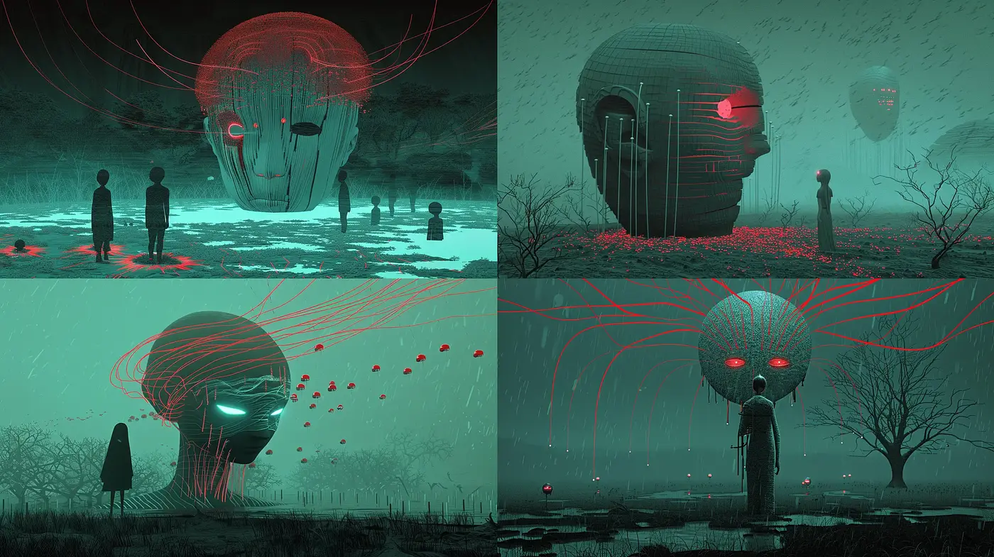 Ethereal Nocturne Landscapes with Surrealist Elements - Midjourney sref style