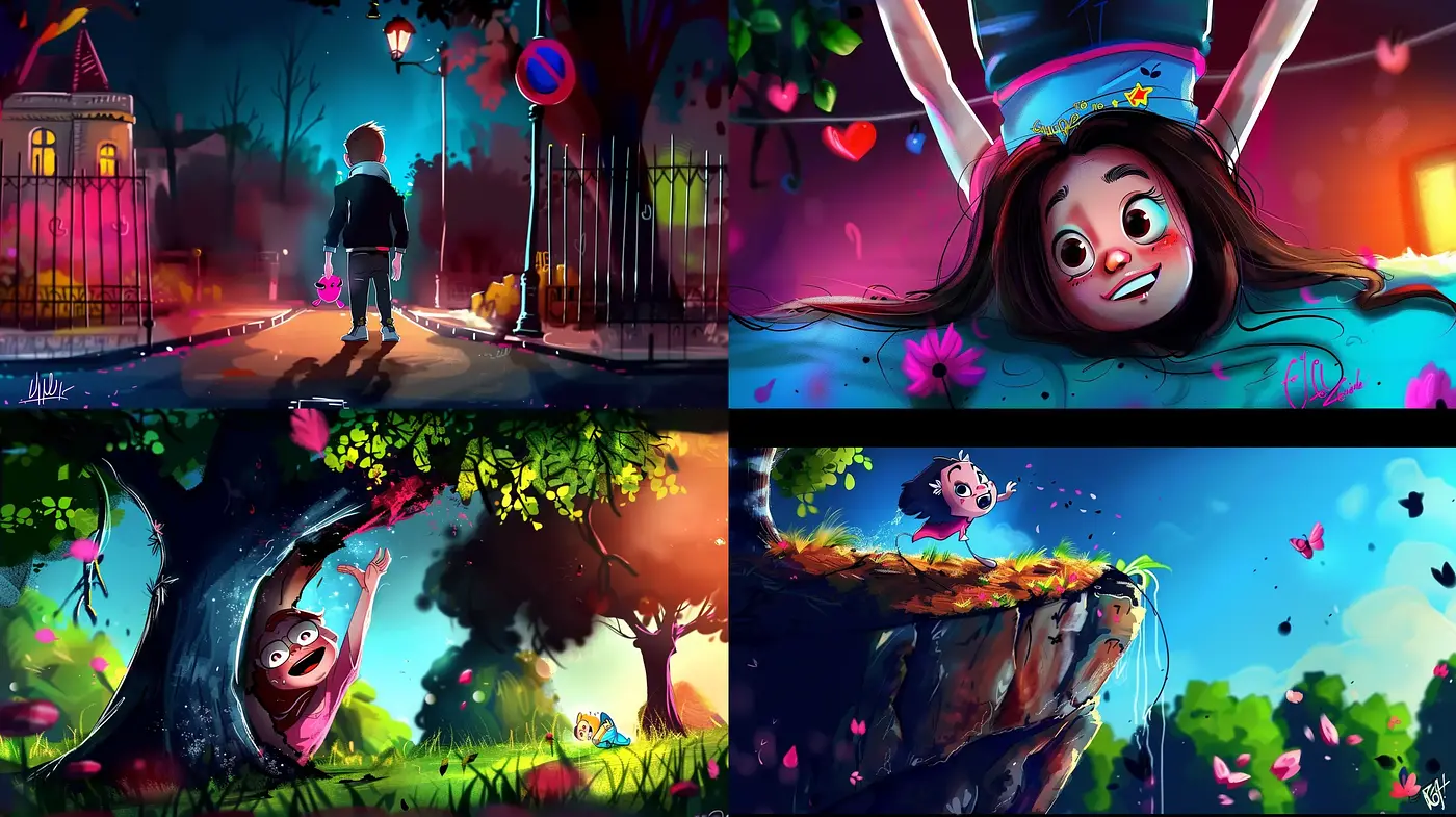 Whimsical and Vibrant Animation-Inspired Digital Art - Midjourney sref style