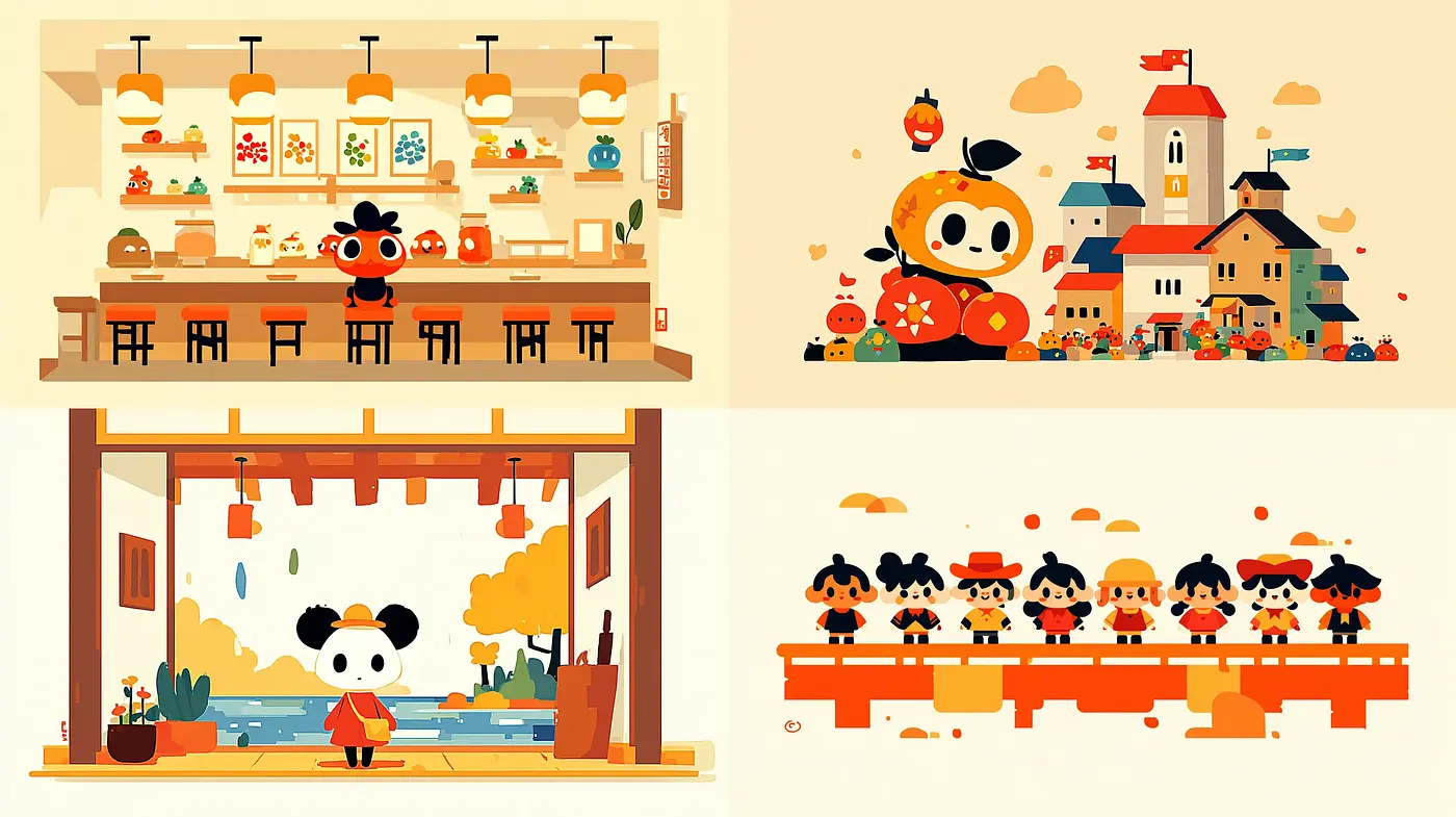 Playful and Whimsical Illustrations with a Cultural Flair - Midjourney sref style