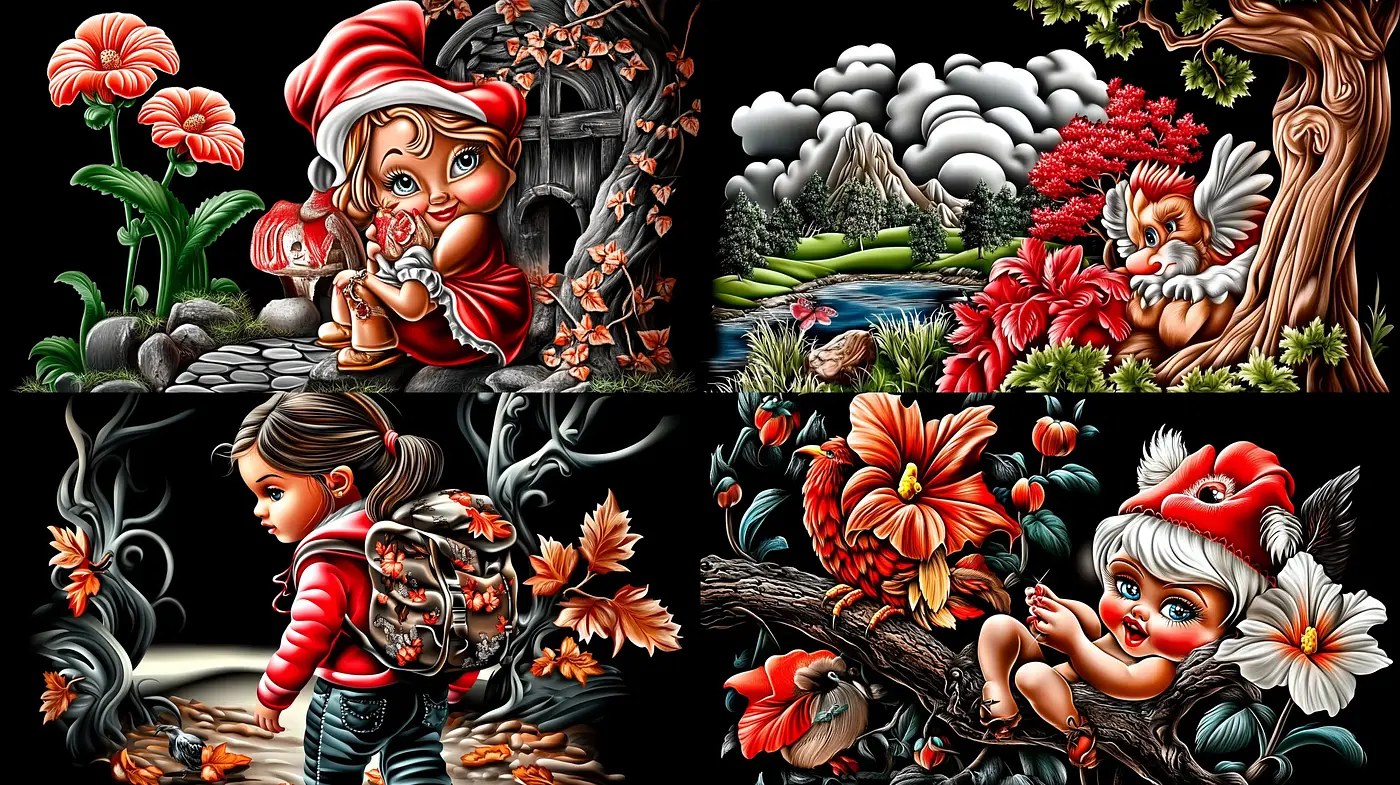 Enchanted Glossy Illustrations with Surreal Overtones - Midjourney sref style