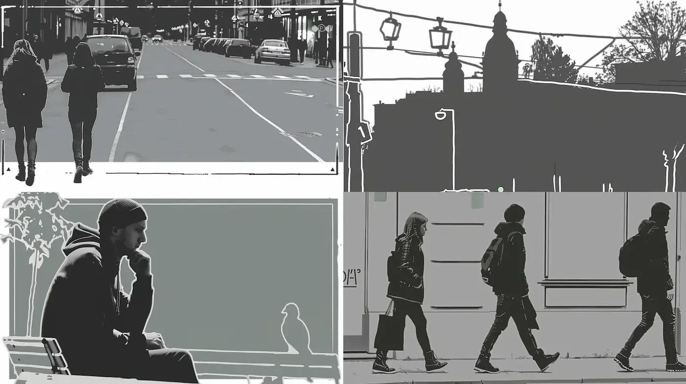Urban Minimalist Design with a Touch of Stylistic Nostalgia - Midjourney sref style