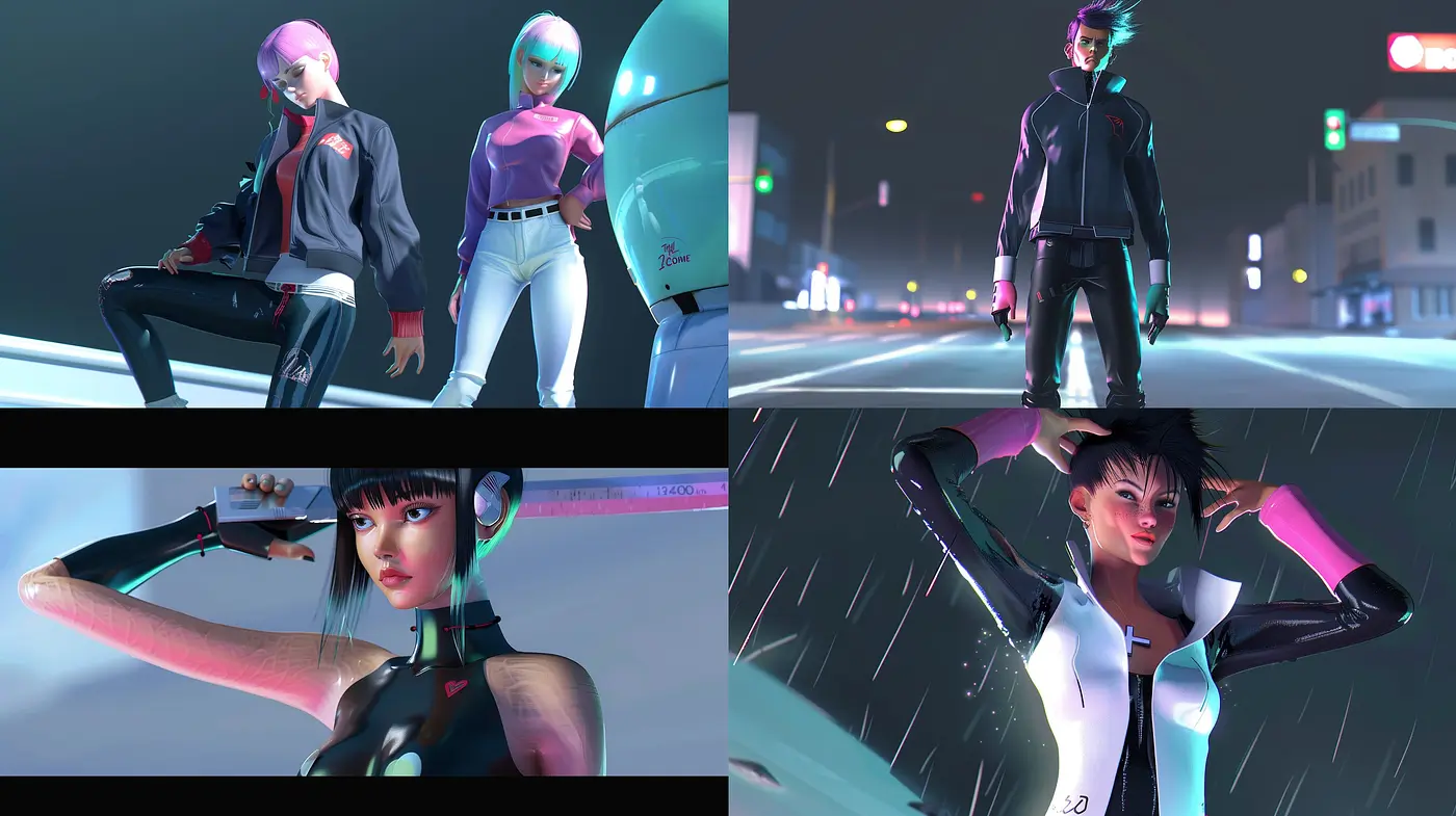 Neon-Infused Cyberpunk Dreamscape: A Fusion of Surrealism and Digital Art - Midjourney sref style