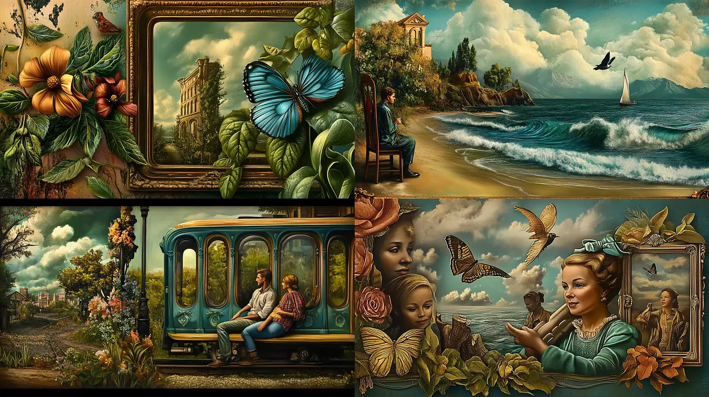 Modern Mythological Pastoral Visions - Midjourney sref style