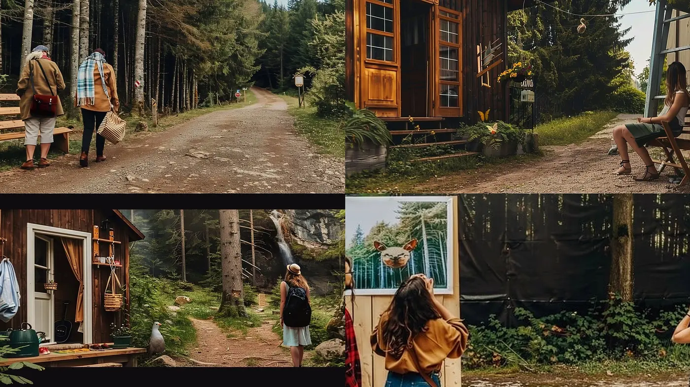 Rustic Retreat: Tones of Tranquility and Nature's Embrace in Artistic Expression - Midjourney sref style