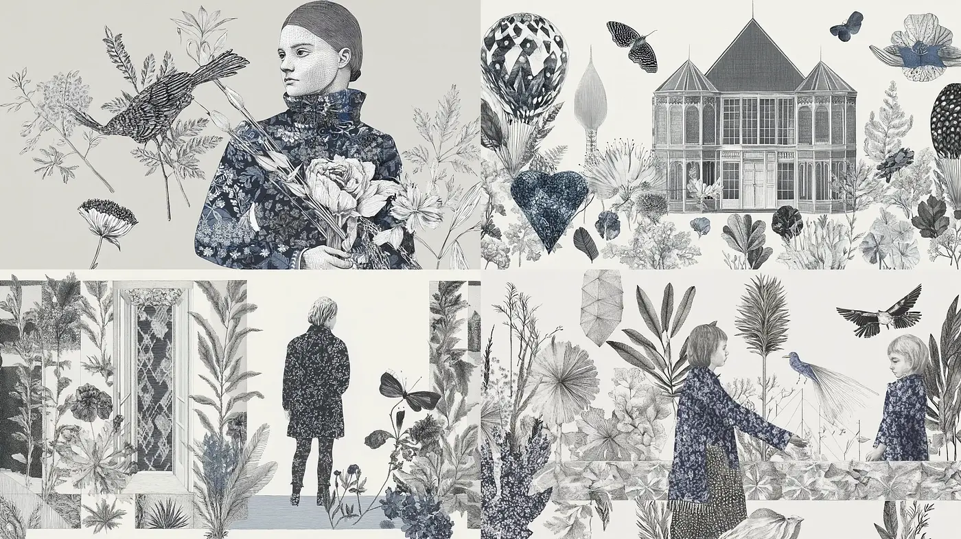 Pen and Ink Botanical Illustration Fusion - Midjourney sref style