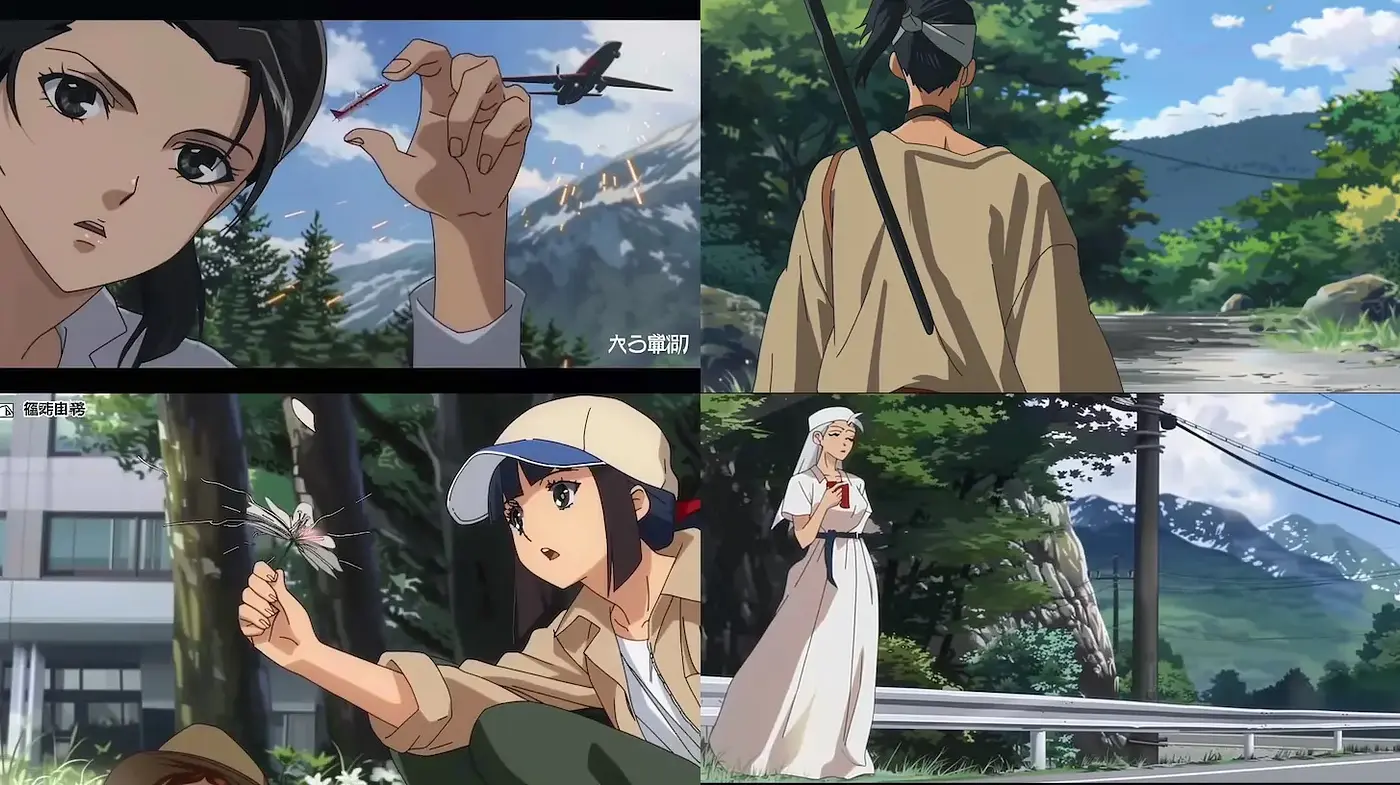 Cinematic Anime Style with Natural Landscapes and Human Emotion - Midjourney sref style