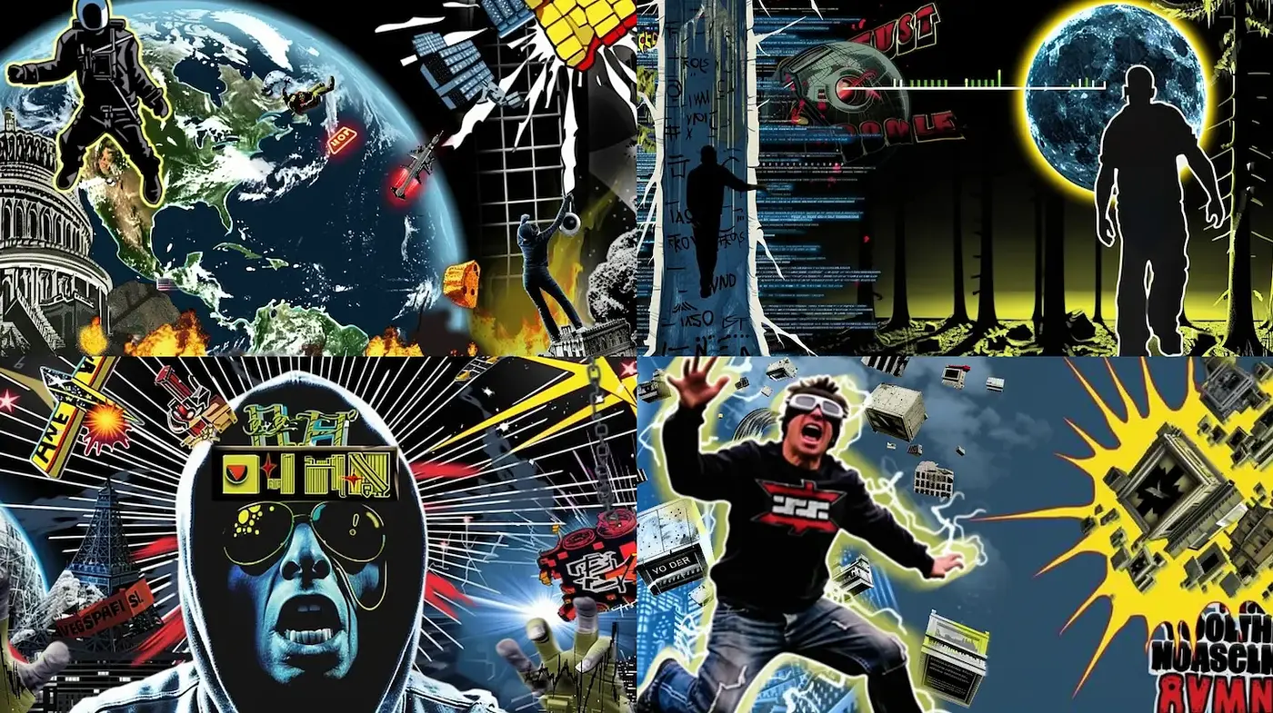 Energetic and Dynamic Pop Art with a Futuristic Edge - Midjourney sref style