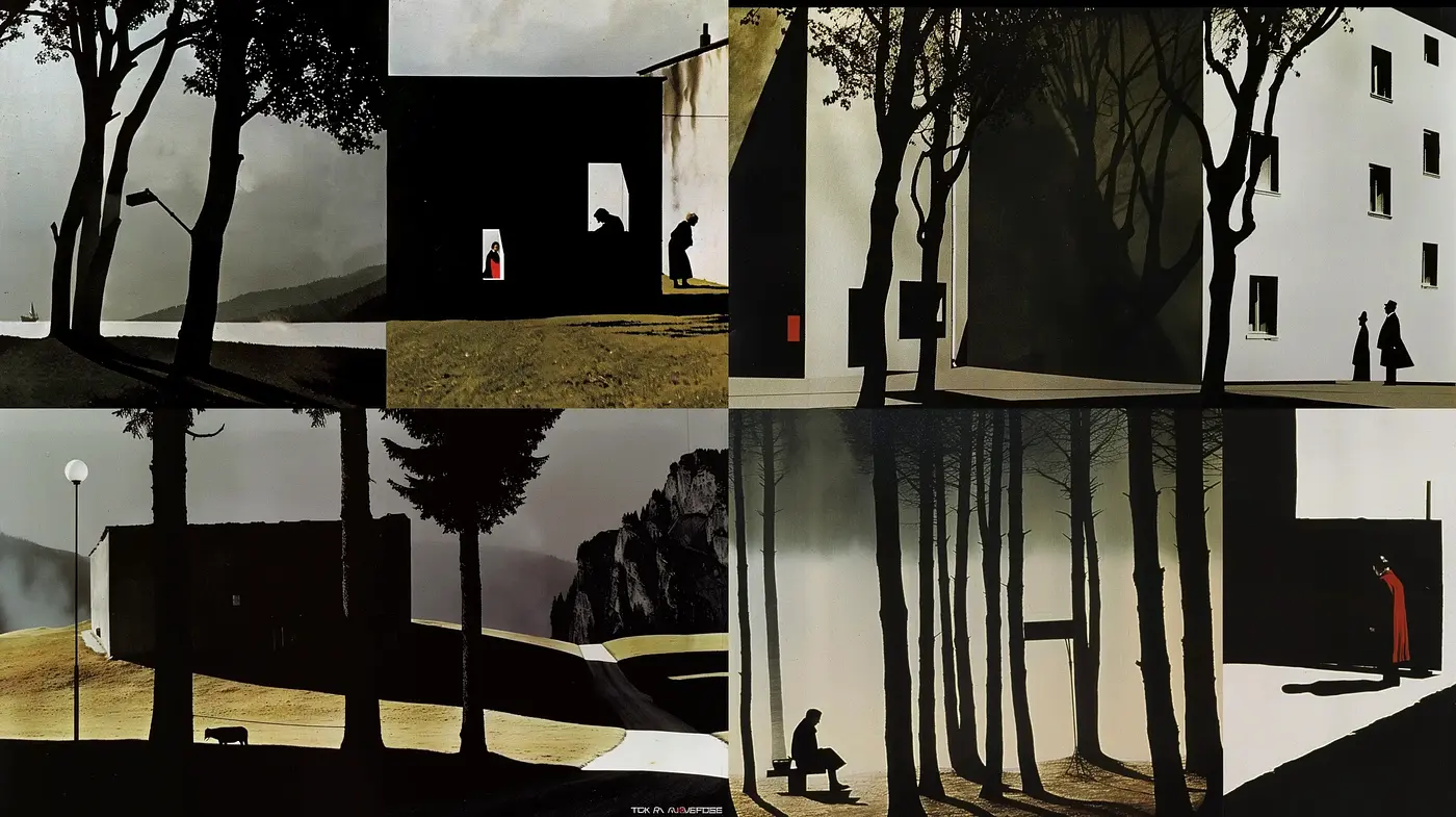 Surreal Architectural Landscapes with Ethereal Ambiance - Midjourney sref style