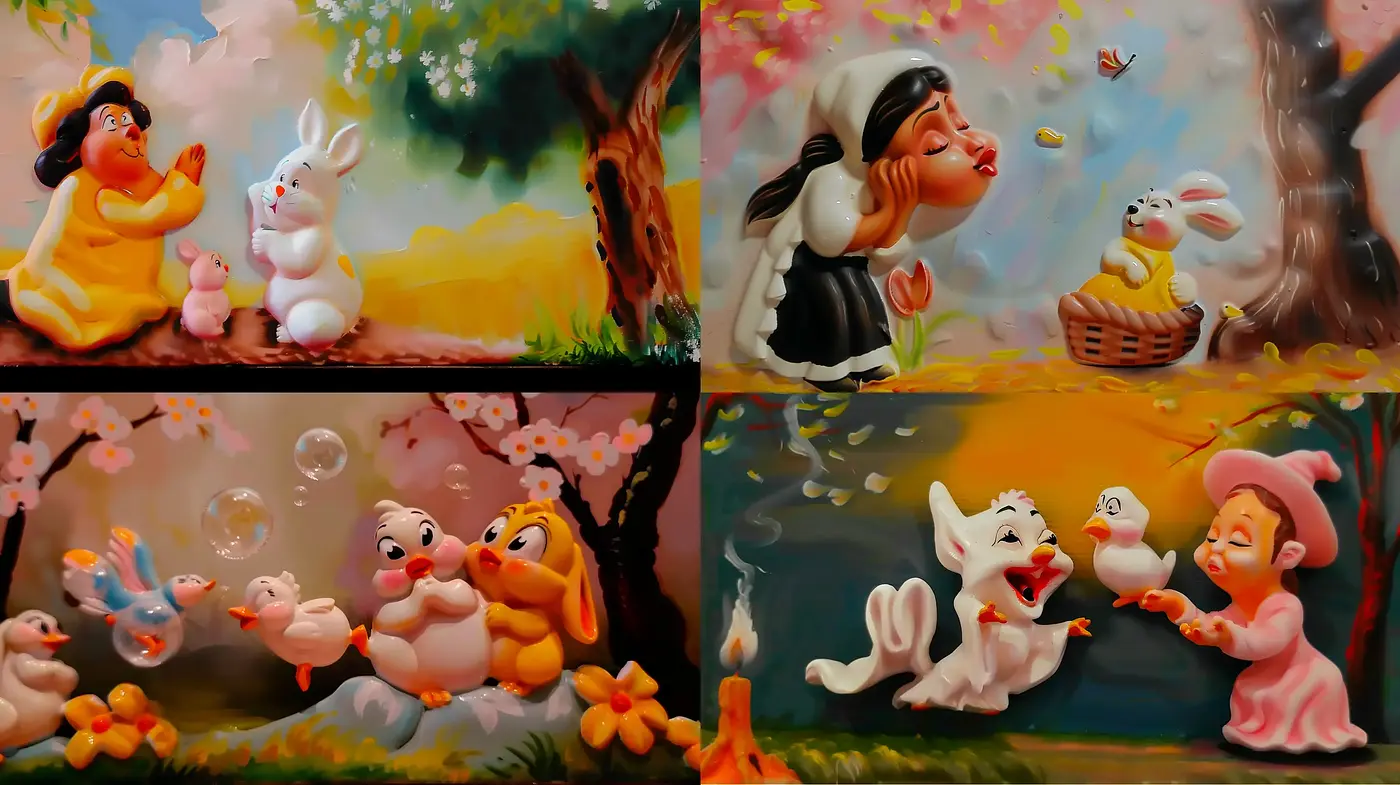 Whimsical Storybook Illustrations with Vibrant Pastoral Charm - Midjourney sref style
