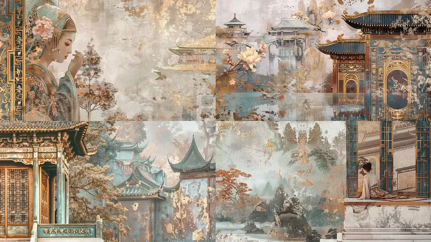 Serene and Ethereal Asian-Inspired Artistic Composition - Midjourney sref style