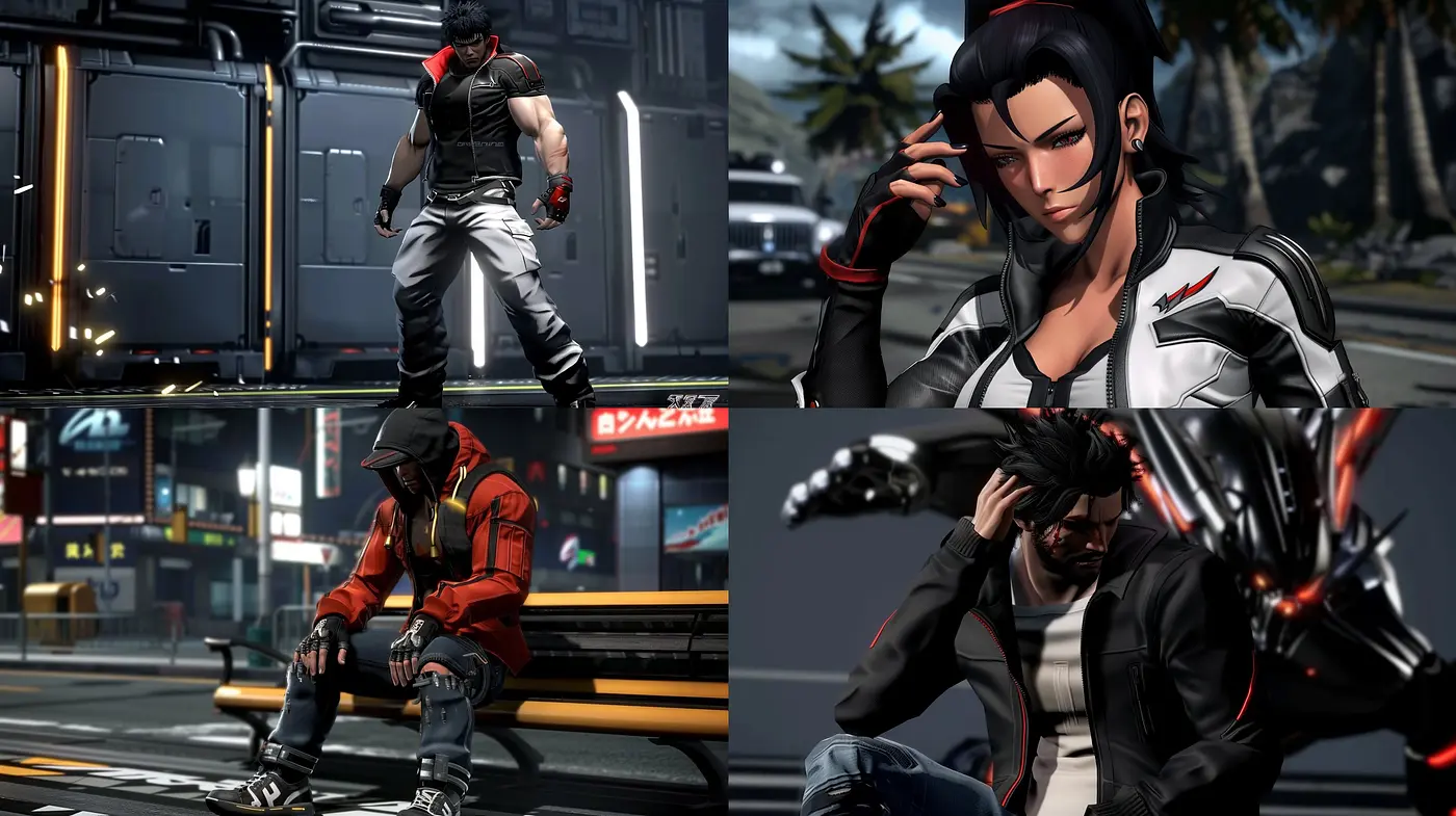 Futuristically Glossy and Dynamic Noir - Midjourney sref style
