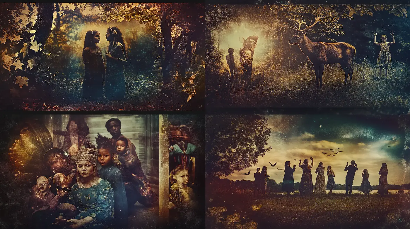 Ethereal Autumn Dreams in Surrealist Hues - Midjourney sref style