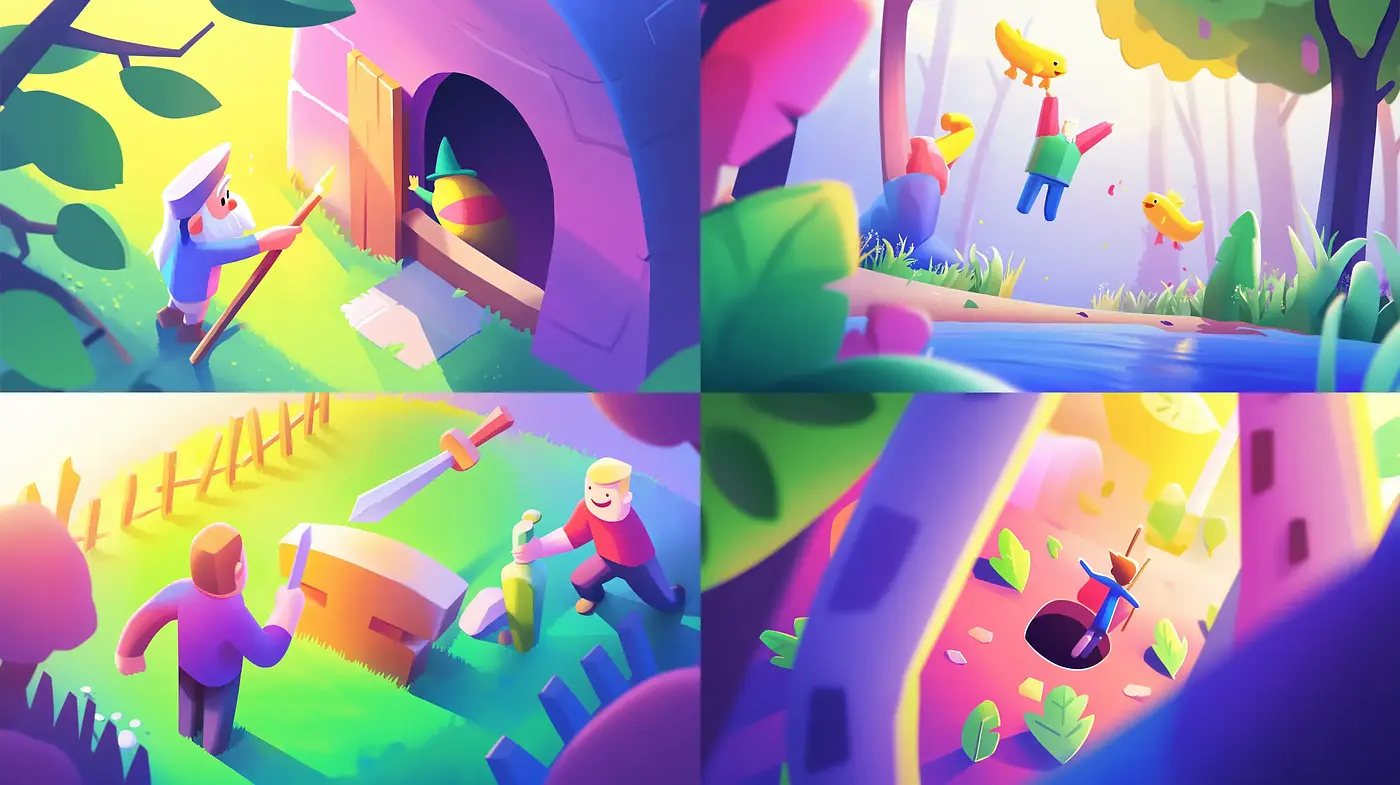 Surreal Pastel Dreamscape with Playful Geometry - Midjourney sref style