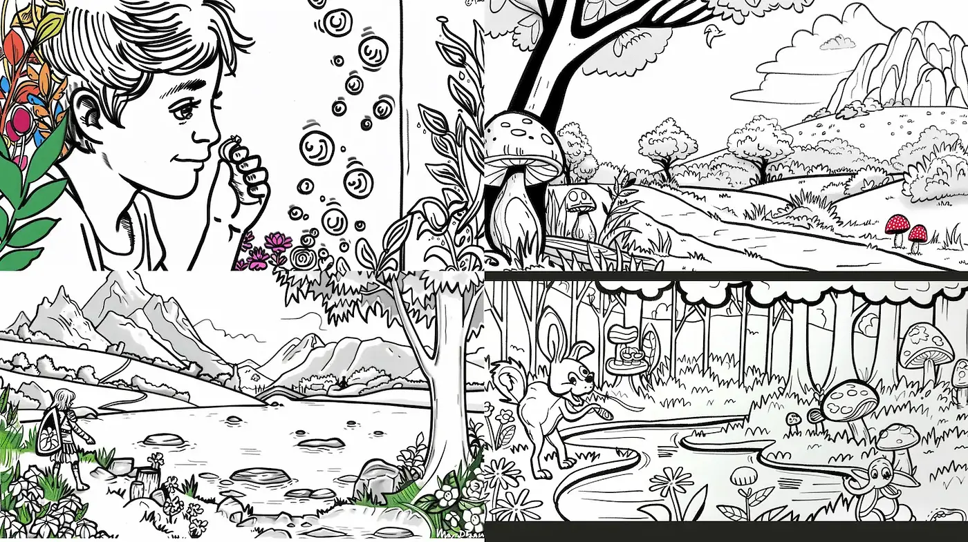 Whimsical Nature-Inspired Illustrations with a Playful Touch - Midjourney sref style