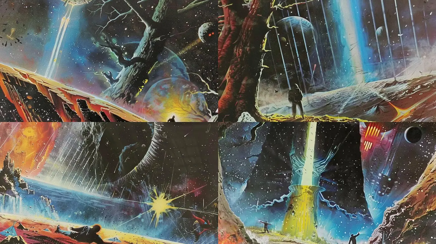 Cosmic Dreamscape: A Synthesis of Stellar Phenomena and Vibrant Imagination - Midjourney sref style