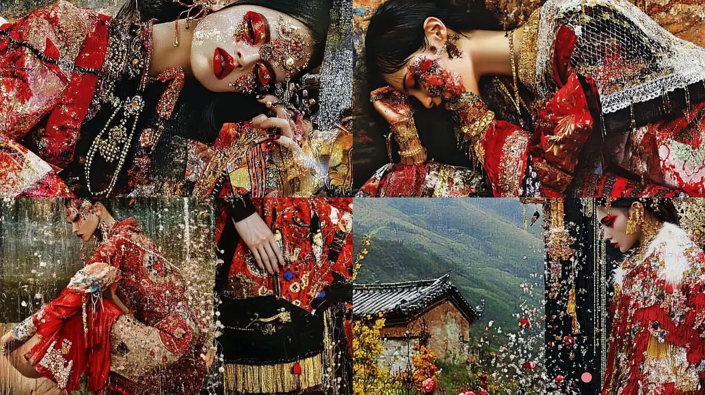 Baroque Opulence with a Surreal Twist - Midjourney sref style