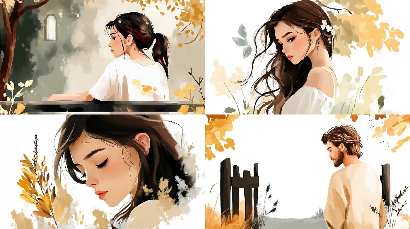 Whimsical Autumnal Essence with a Watercolor Touch - Midjourney sref style