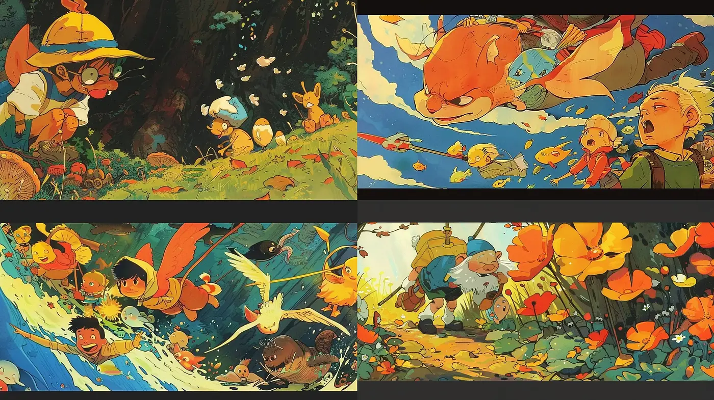 Autumnal Adventure in Dynamic Brushstrokes - Midjourney sref style