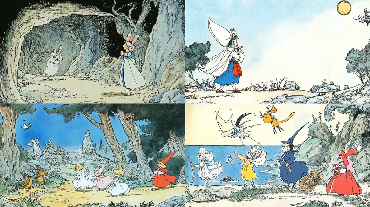 Enchanted Storybook Illustration with Whimsical Charm - Midjourney sref style