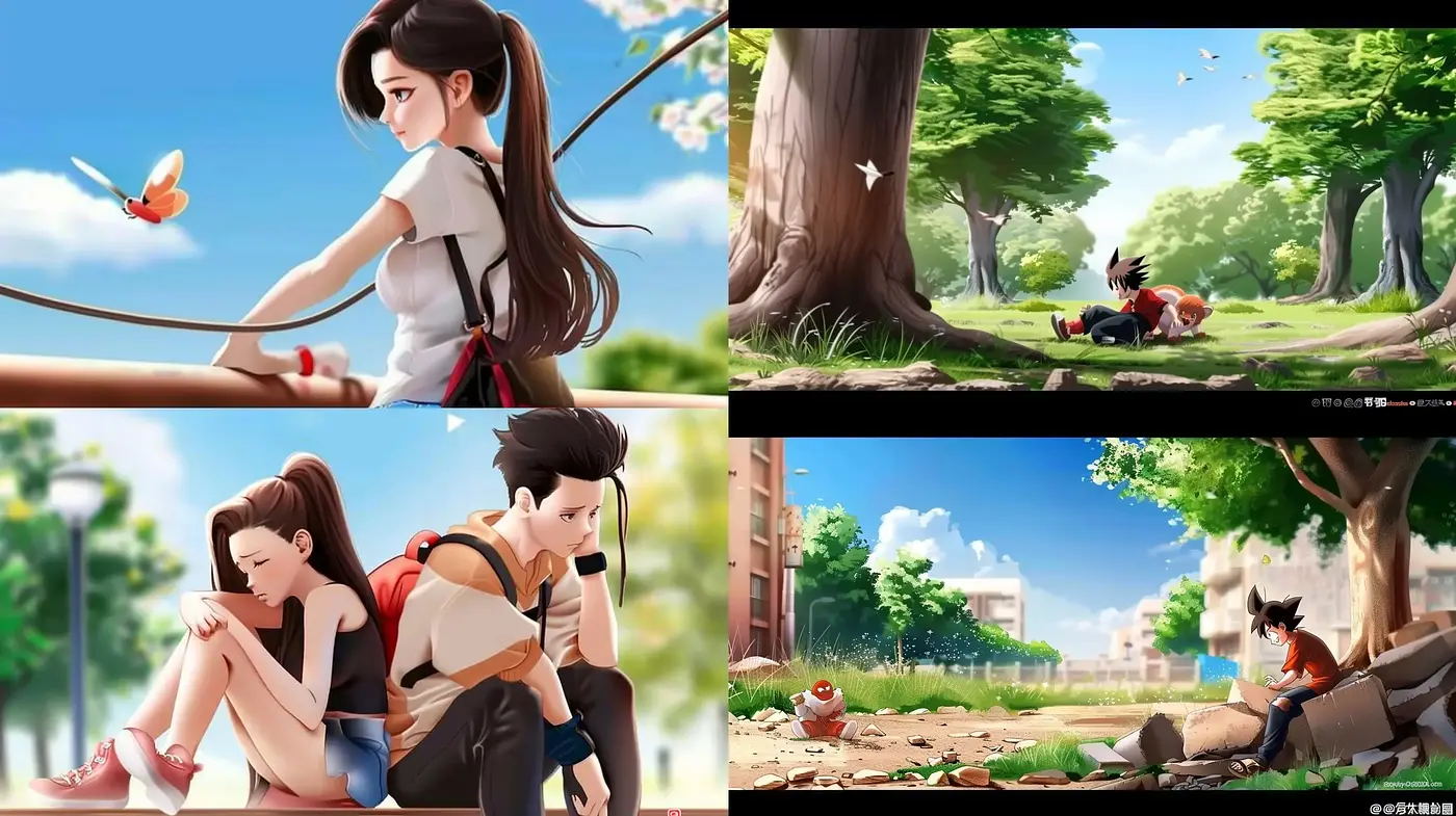 Luminous Contemporary Anime-Inspired Vignettes with Serene Overtones - Midjourney sref style