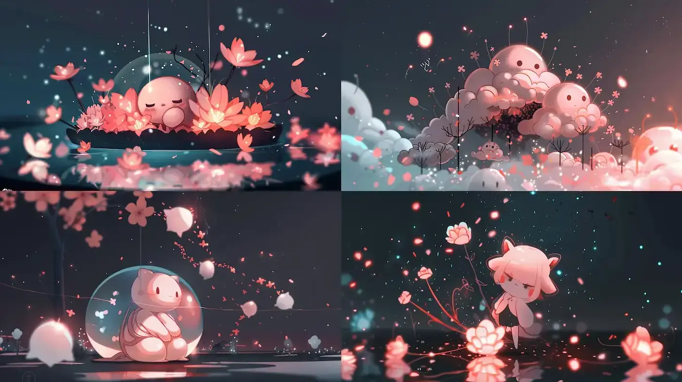 Whimsical and Ethereal Digital Illustrations with a Soft Aesthetic - Midjourney sref style