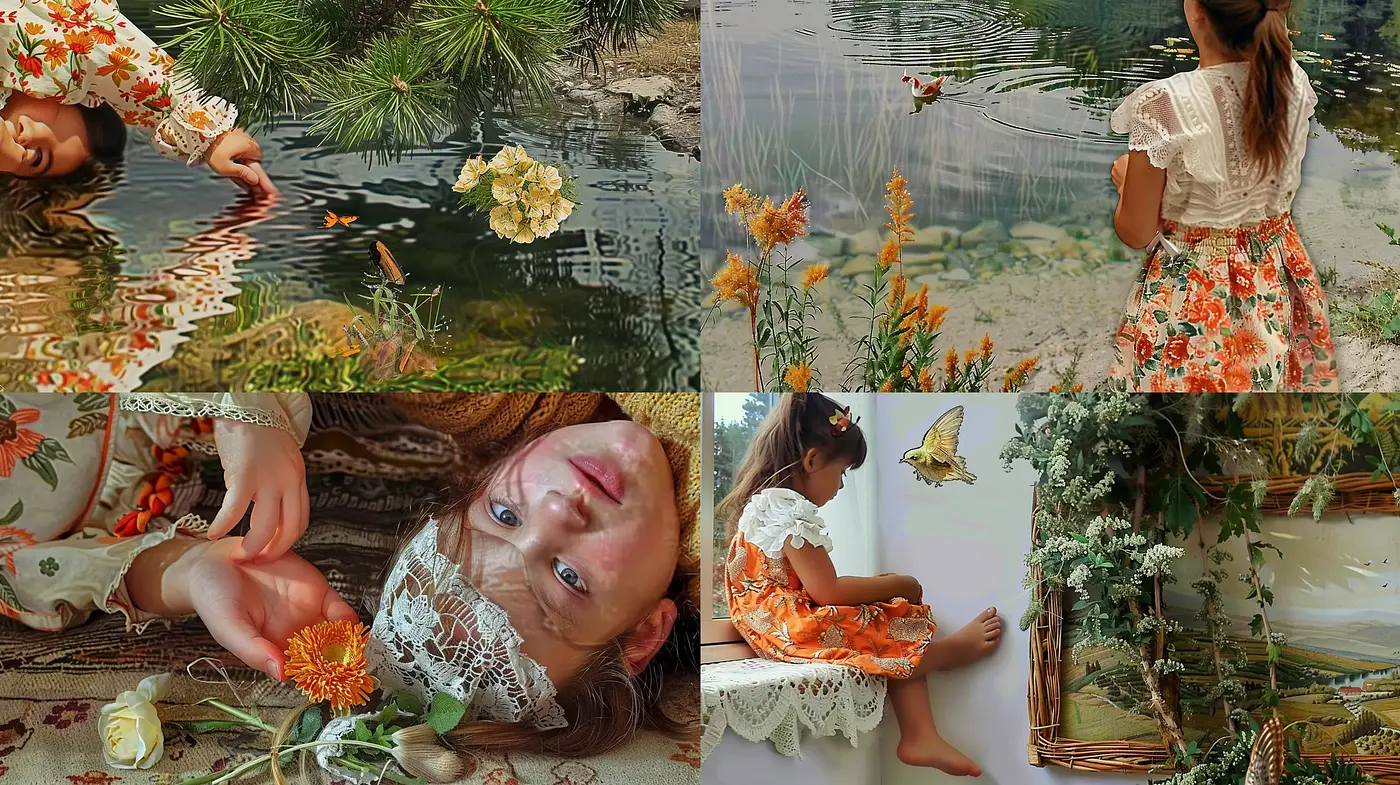 Idyllic Garden Harmony - A Tapestry of Nature's Serenity - Midjourney sref style