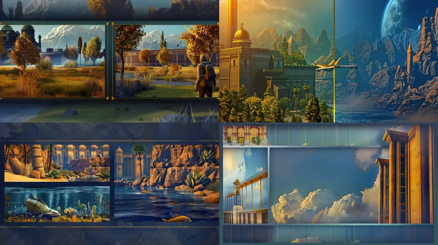 Serene and Luminous Golden Hour Landscapes - Midjourney sref style