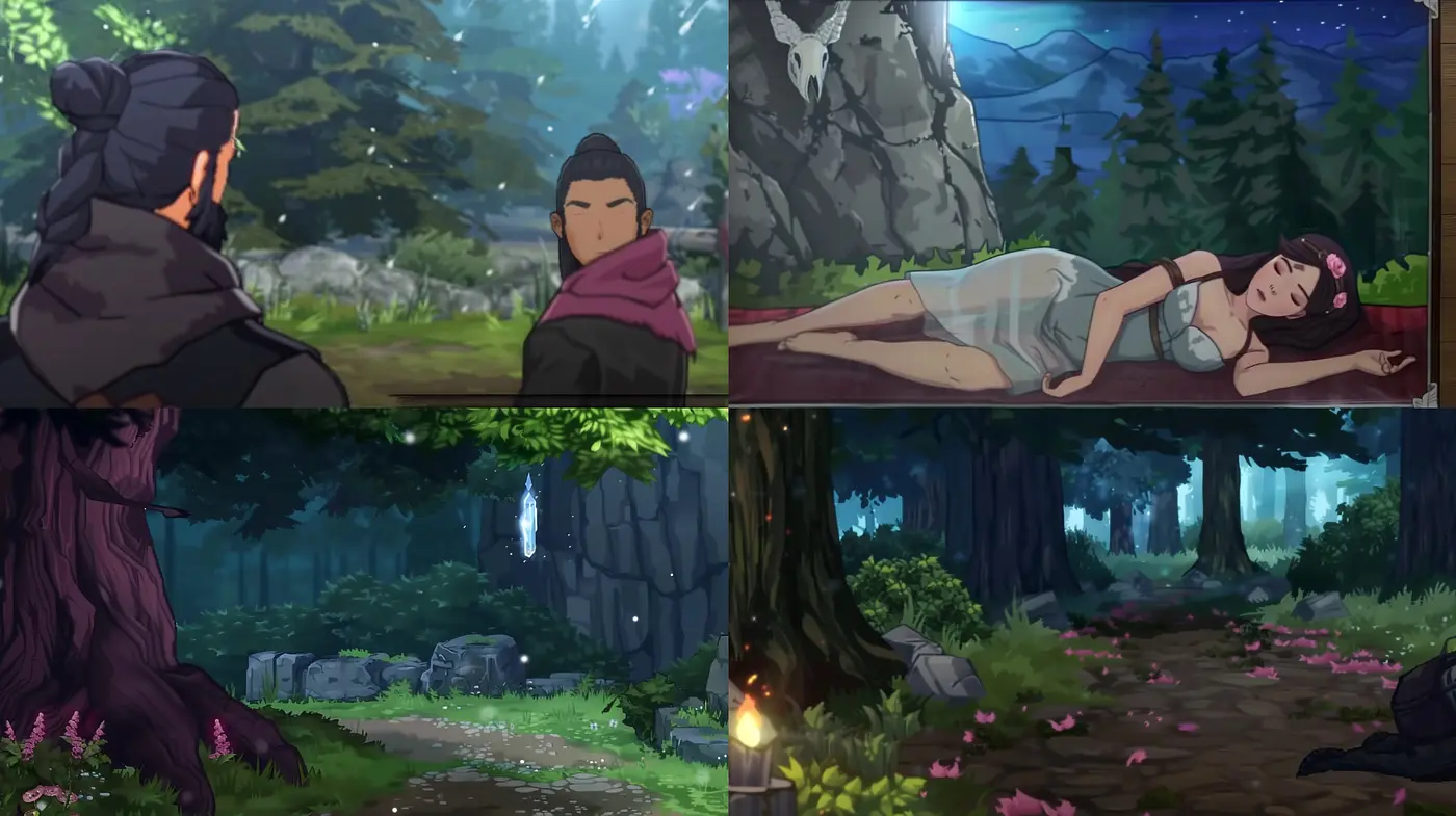 Enchanting Forest Anime Elegy: Vivid Nature with Ethereal Ambiance - Midjourney sref style